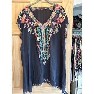 Johnny Was Tunic Birds Flowers Beautiful 🌷💥❤️